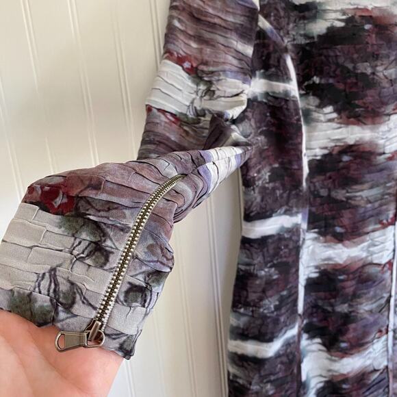 Rebecca Minkoff Women 100% Silk Mini Dress Size 4 Whimsigoth Crinkle Sheath NWOT - Picture 3 of 10